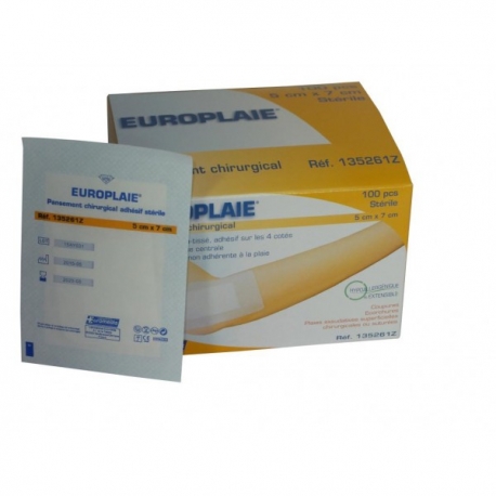 [225] PANSEMENT CHIRURGICAL INDIVIDUEL STERILE 5cm X 7.2cm PAR 100