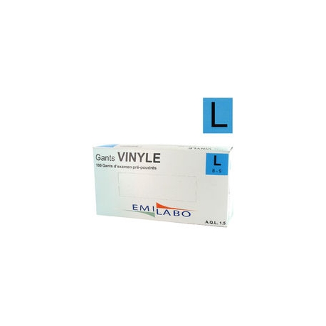 [56] BOITE DE GANTS D'EXAMEN VINYLE T 8/9 PRE POUDRES