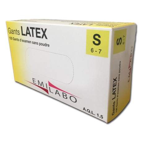[58] GANTS D'EXAMEN LATEX T 6/7 SANS POUDRE